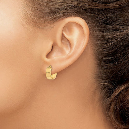 14k Yellow Gold Polished Hoop Earrings