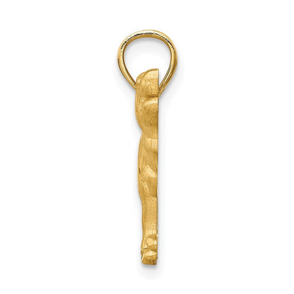14k Yellow Gold Diamond-cut Labrador Retriever Pendant