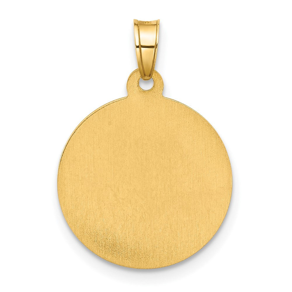 14k Yellow Gold and White Rhodium Hollow Our Lady of Mt Carmel Medal