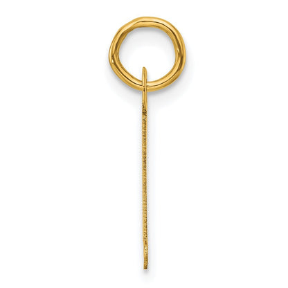 14k Yellow Gold Slanted Block Letter L Initial Charm Pendant