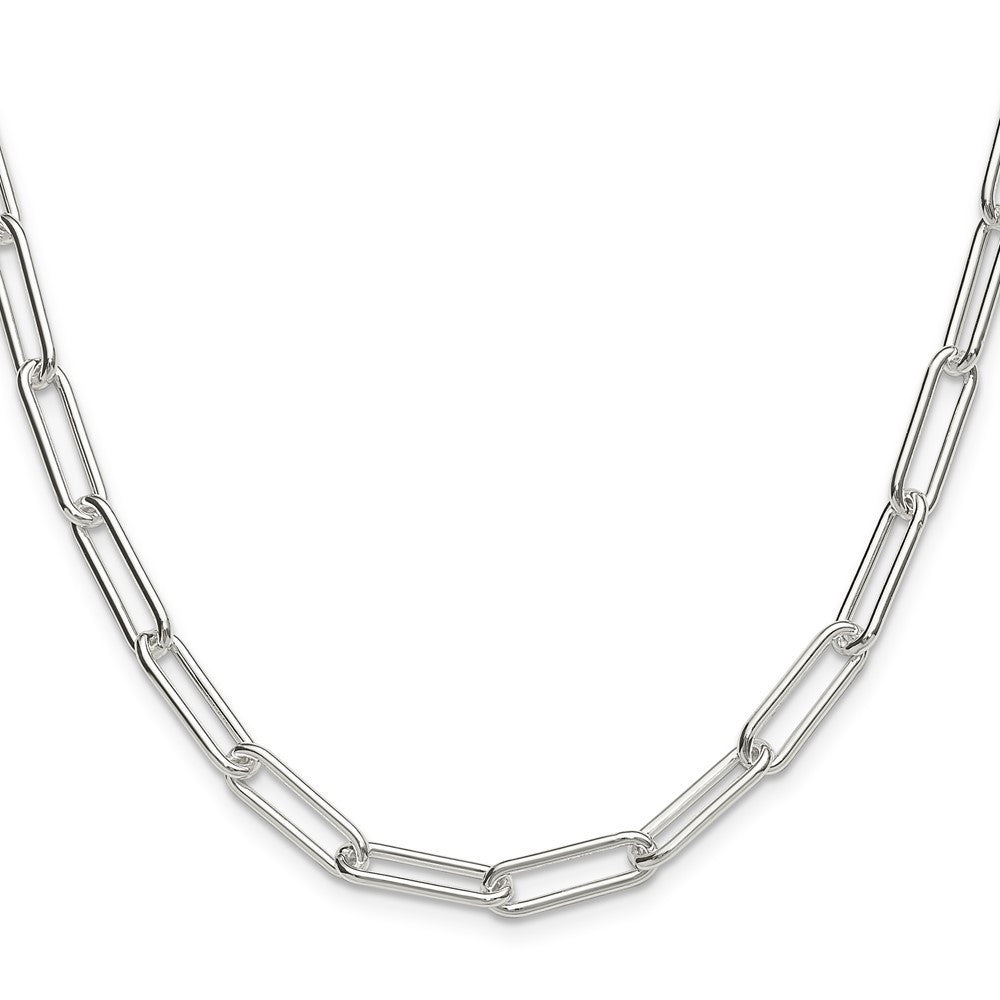 Sterling Silver Polished 5.5mm Paperclip Chain Necklace 24"
