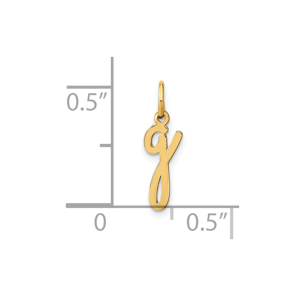 14k Yellow Gold Lower case Letter G Initial Charm Pendant