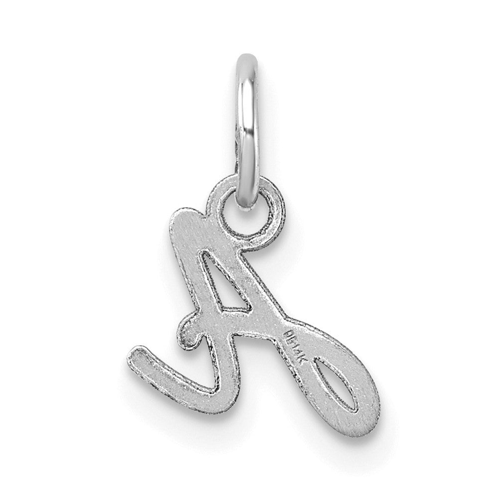 14k White Gold Uppercase Letter A Initial Charm Pendant