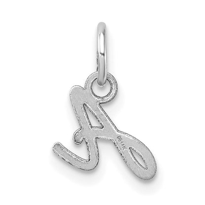14k White Gold Uppercase Letter A Initial Charm Pendant