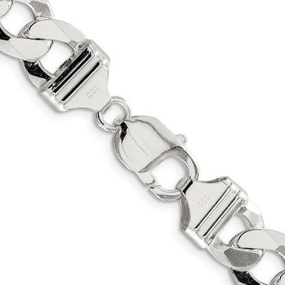 Sterling Silver 11.75mm Flat Curb Chain Necklace 20"