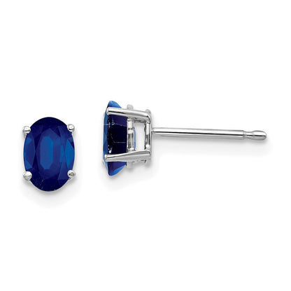14k White Gold Sapphire Stud Earrings