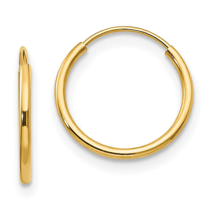 14k Yellow Gold Endless Hoop Earrings