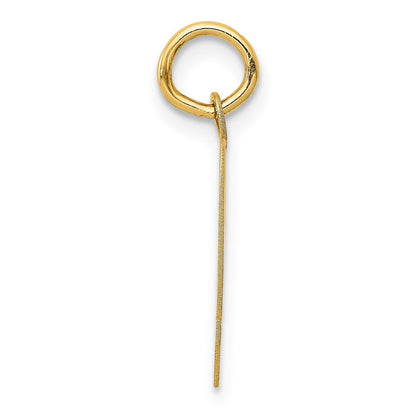 14k Yellow Gold Script Letter Q Initial Charm Pendant