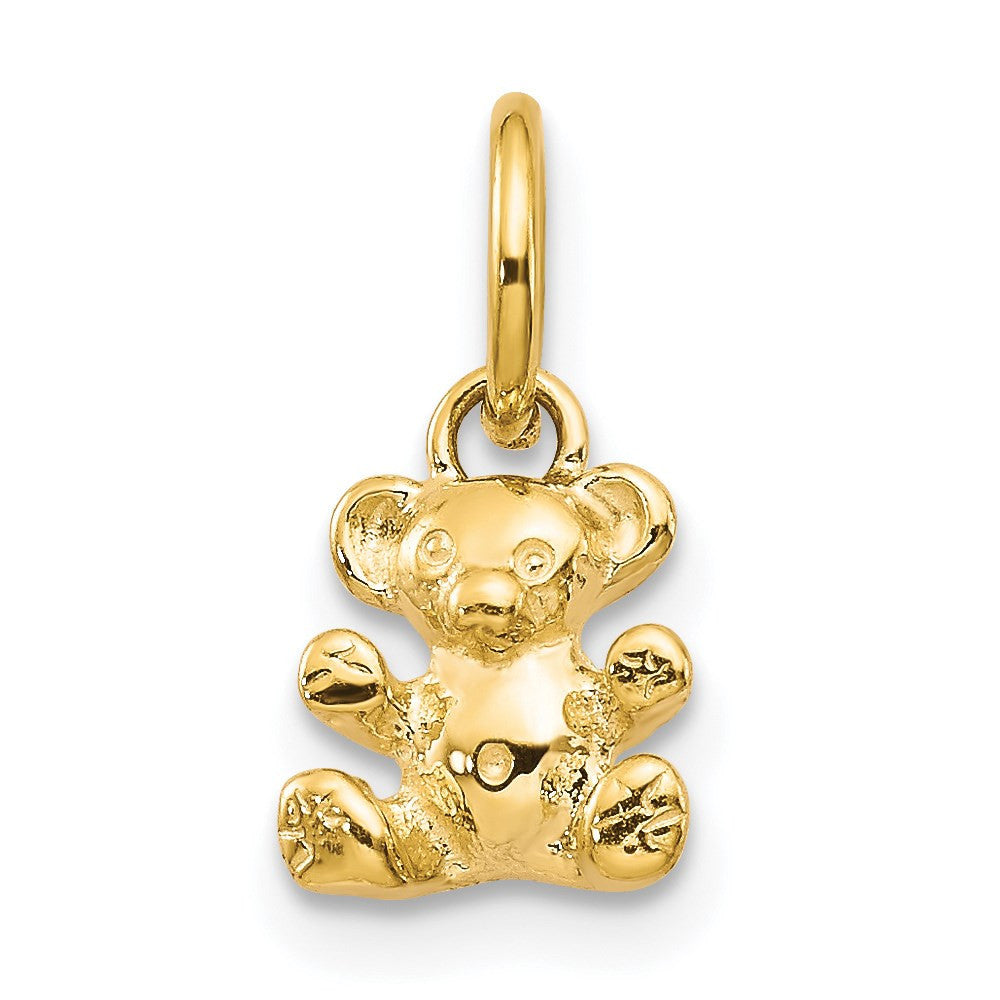 14k Yellow Gold Polished Teddy Bear Charm Pendant