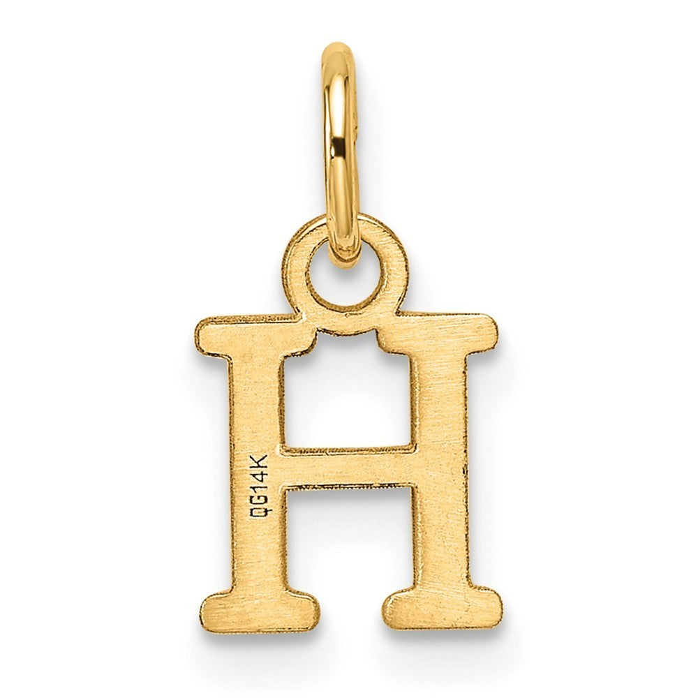 14k Yellow Gold Cutout Letter H Initial Pendant