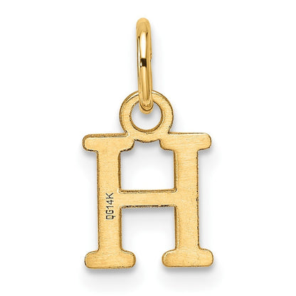 14k Yellow Gold Cutout Letter H Initial Pendant