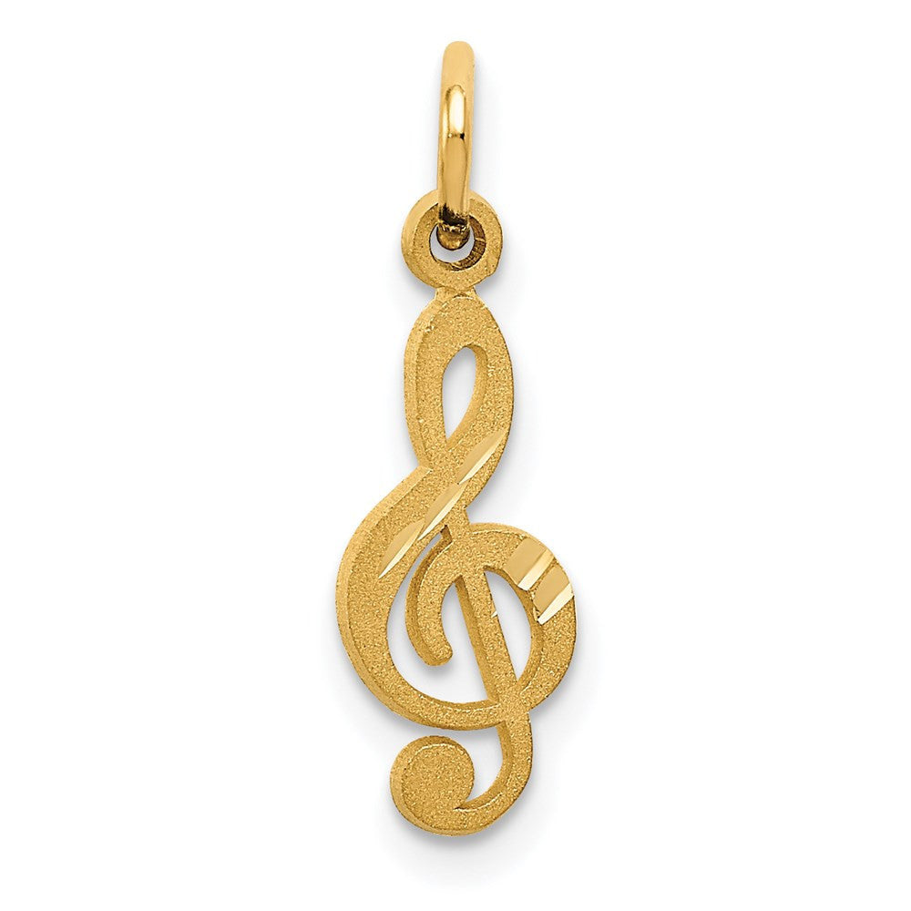 14k Yellow Gold Treble Clef Charm Pendant