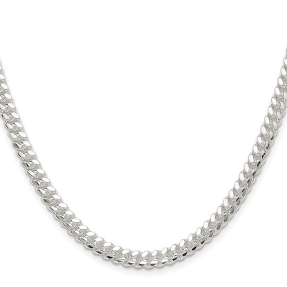 Sterling Silver Polished 5.7mm Domed Curb Chain Necklace 22"