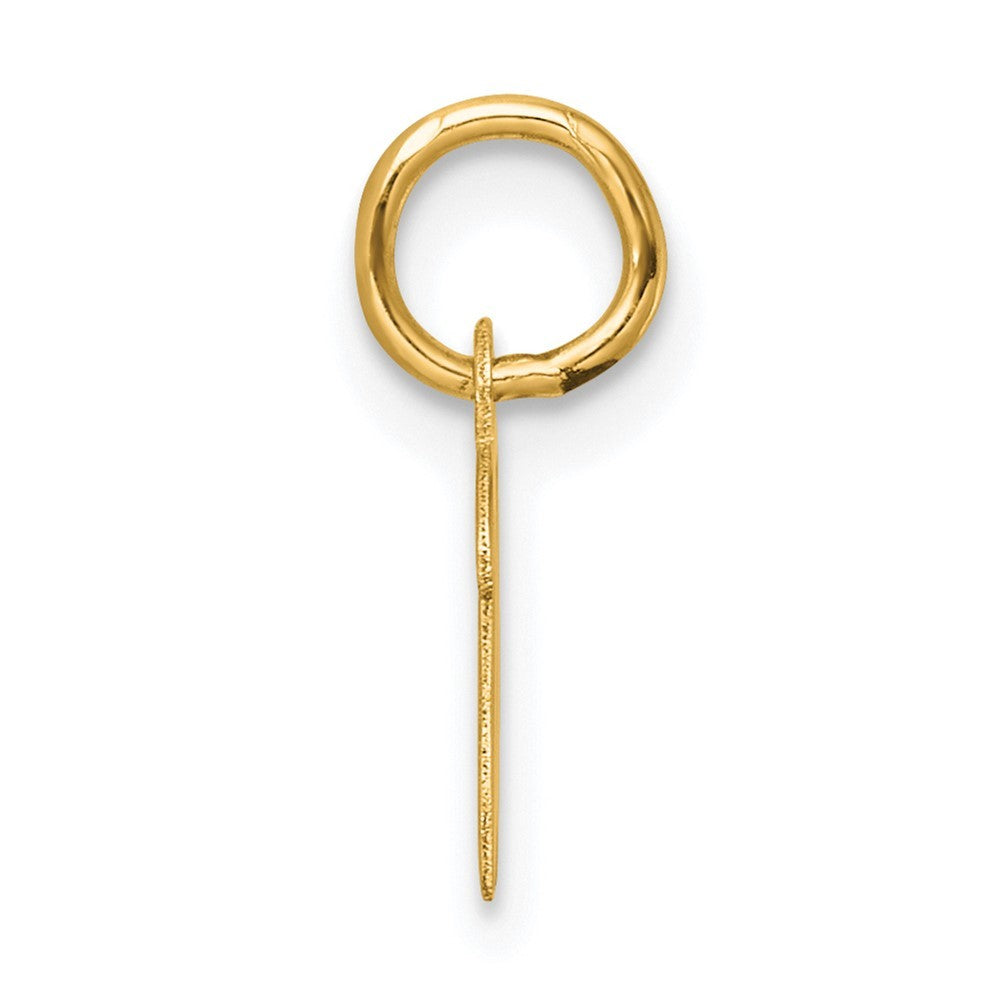 14k Yellow Gold Small Script Letter W Initial Charm Pendant