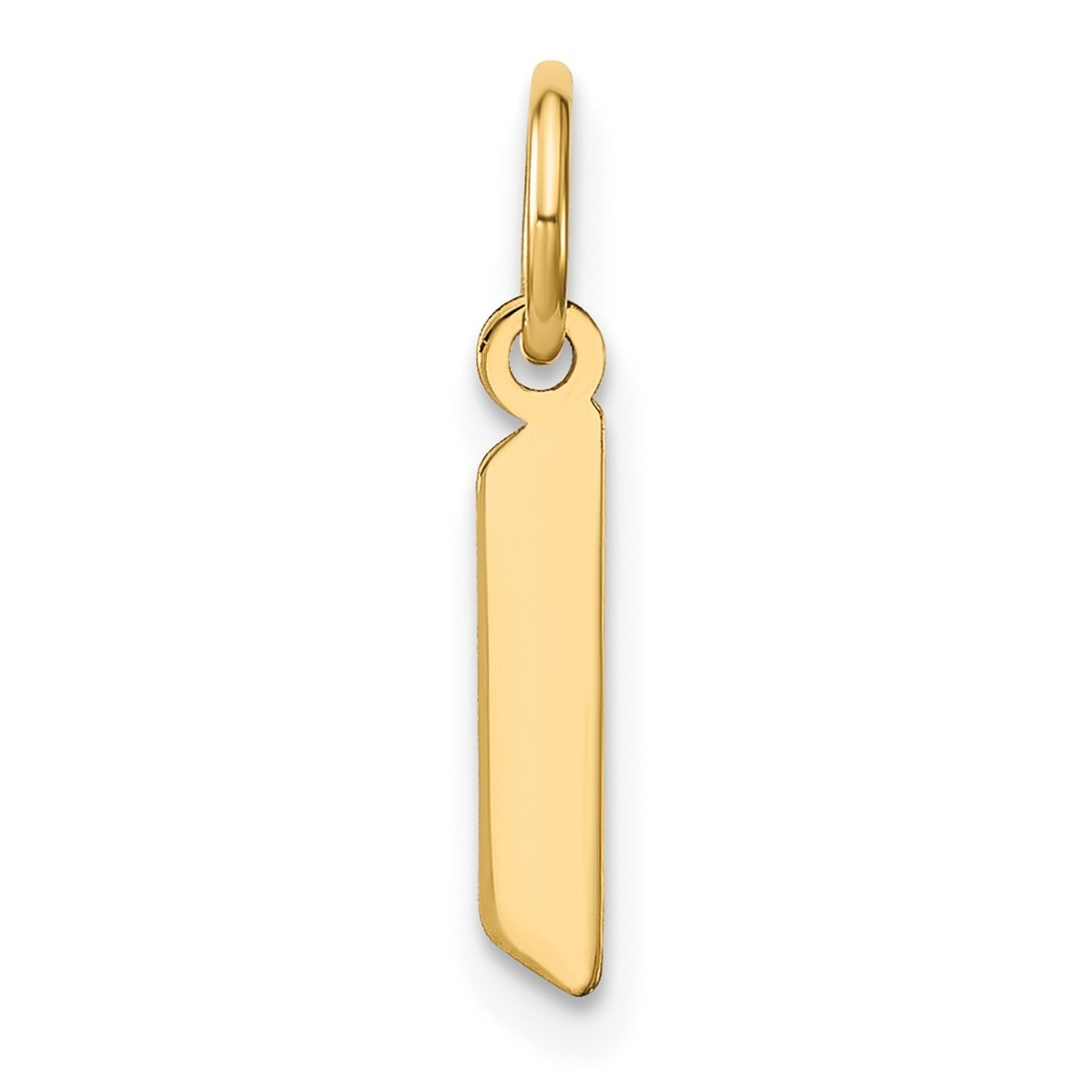 14k Yellow Gold Lowercase Letter L Initial Pendant