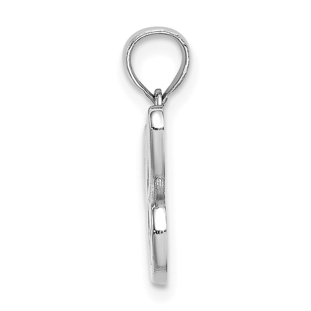14k White Gold Script Letter C Initial Pendant