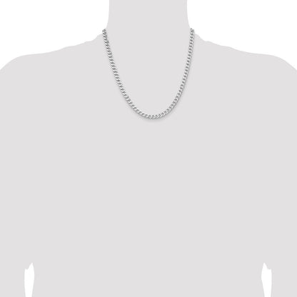Sterling Silver Rhodium-plated 5.7mm Curb Chain Necklace 20"