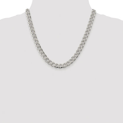 Sterling Silver Rhodium-plated 9.3mm Pav� Curb Chain Necklace 20"
