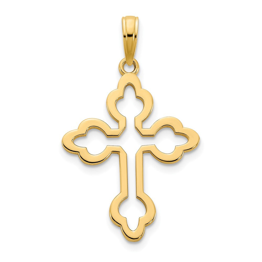 14k Yellow Gold Cross Charm Pendant