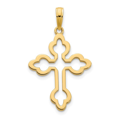 14k Yellow Gold Cross Charm Pendant