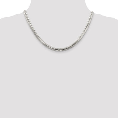 Sterling Silver 6mm Round Snake Chain Necklace 18"