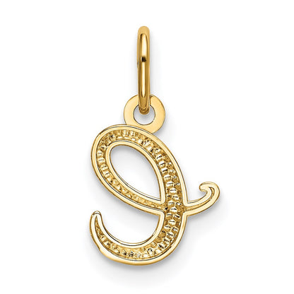 14k Yellow Gold Letter E Initial Charm Pendant