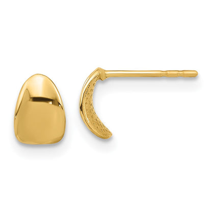 14k Yellow Gold Polished Wavy Stud Earrings