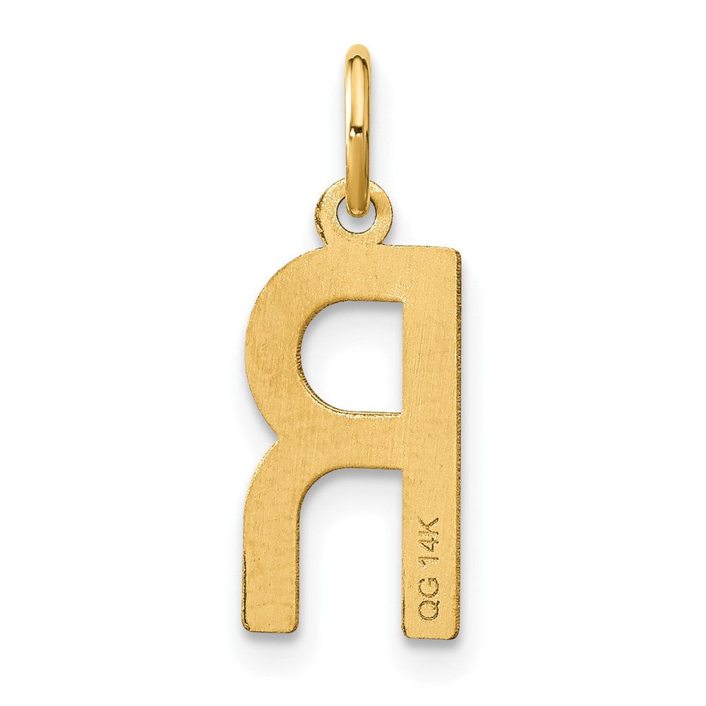 14k Yellow Gold Letter R Initial Pendant