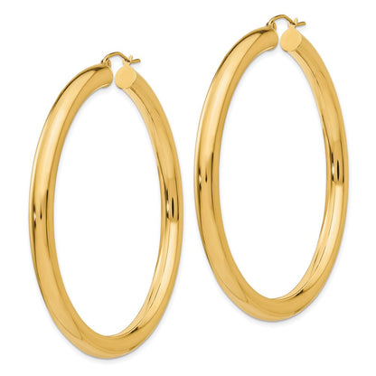 14k Yellow Gold Polished 5mm Lightweight Hoop Earrings