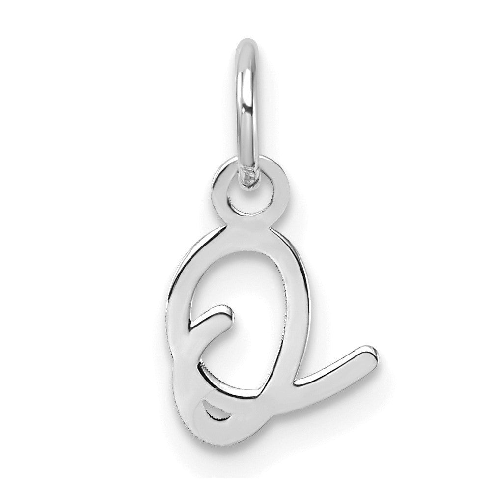 14k White Gold Uppercase Letter O Initial Charm Pendant