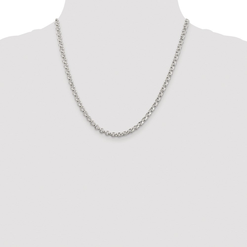 Sterling Silver Rhodium-plated 4.6mm Rolo Chain Necklace 20"
