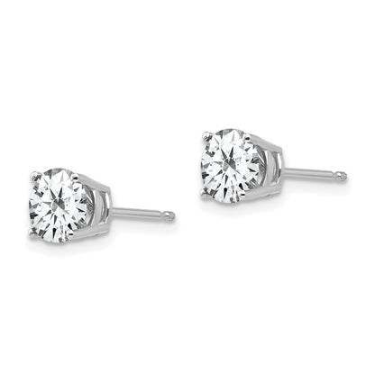 14k White Gold 6mm Cubic Zirconia Stud Earrings