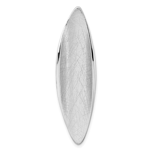 Sterling Silver SS Rhodium-plated Polished and Brushed Fancy Chain Slide Pendant