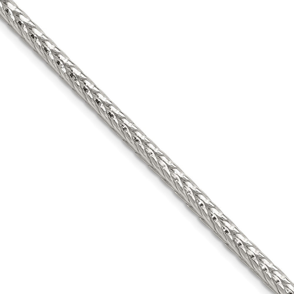 Sterling Silver 3.8mm Diamond-cut Round Franco Chain Necklace 18"