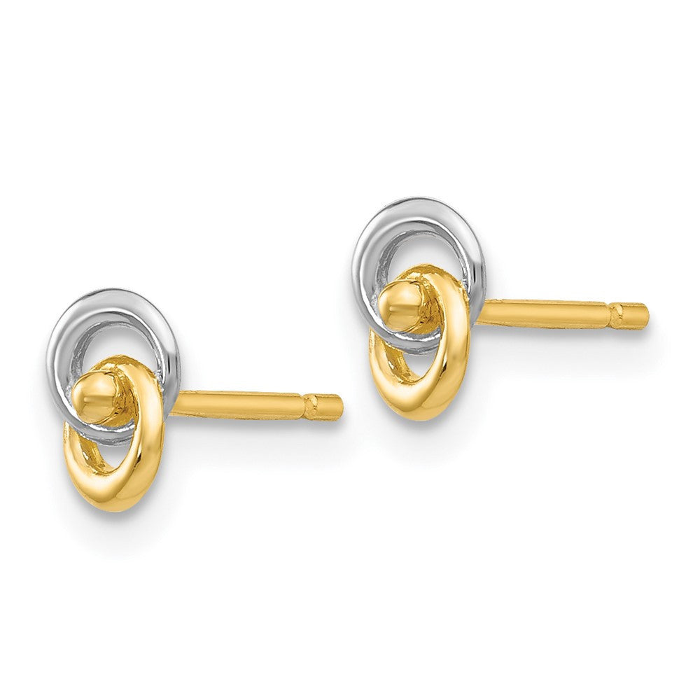 14k Yellow Gold & Rhodium Love Knot Ear