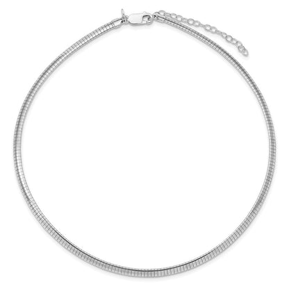 Sterling Silver Rhodium-plated 4mm Cubetto Chain Necklace 16" with 2"ch Ext