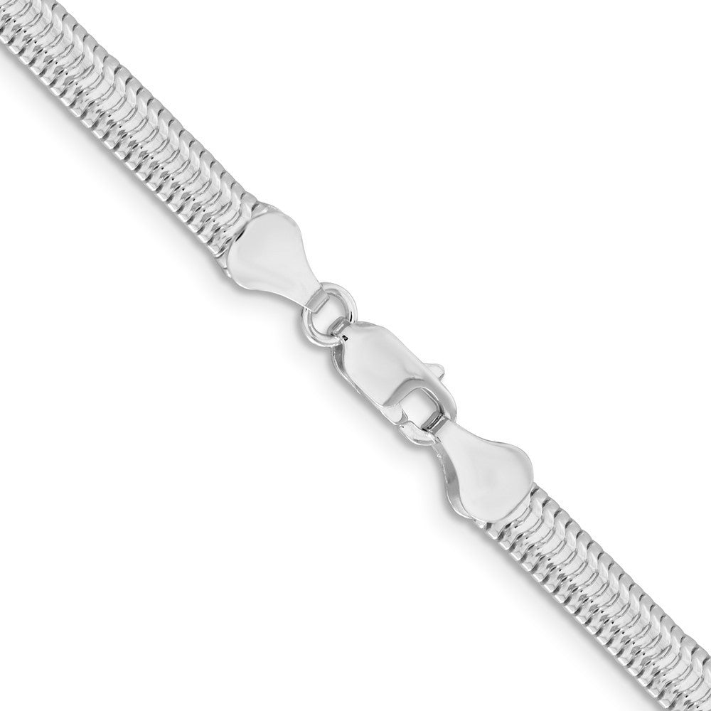 Sterling Silver 5mm 6-sided Oval Snake Chain Necklace 20"