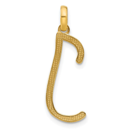 14k Yellow Gold Fancy Letter J Initial Pendant