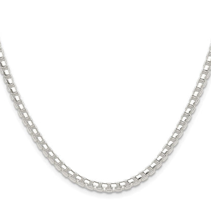 Sterling Silver Polished 4mm Round Box Chain Necklace 22"