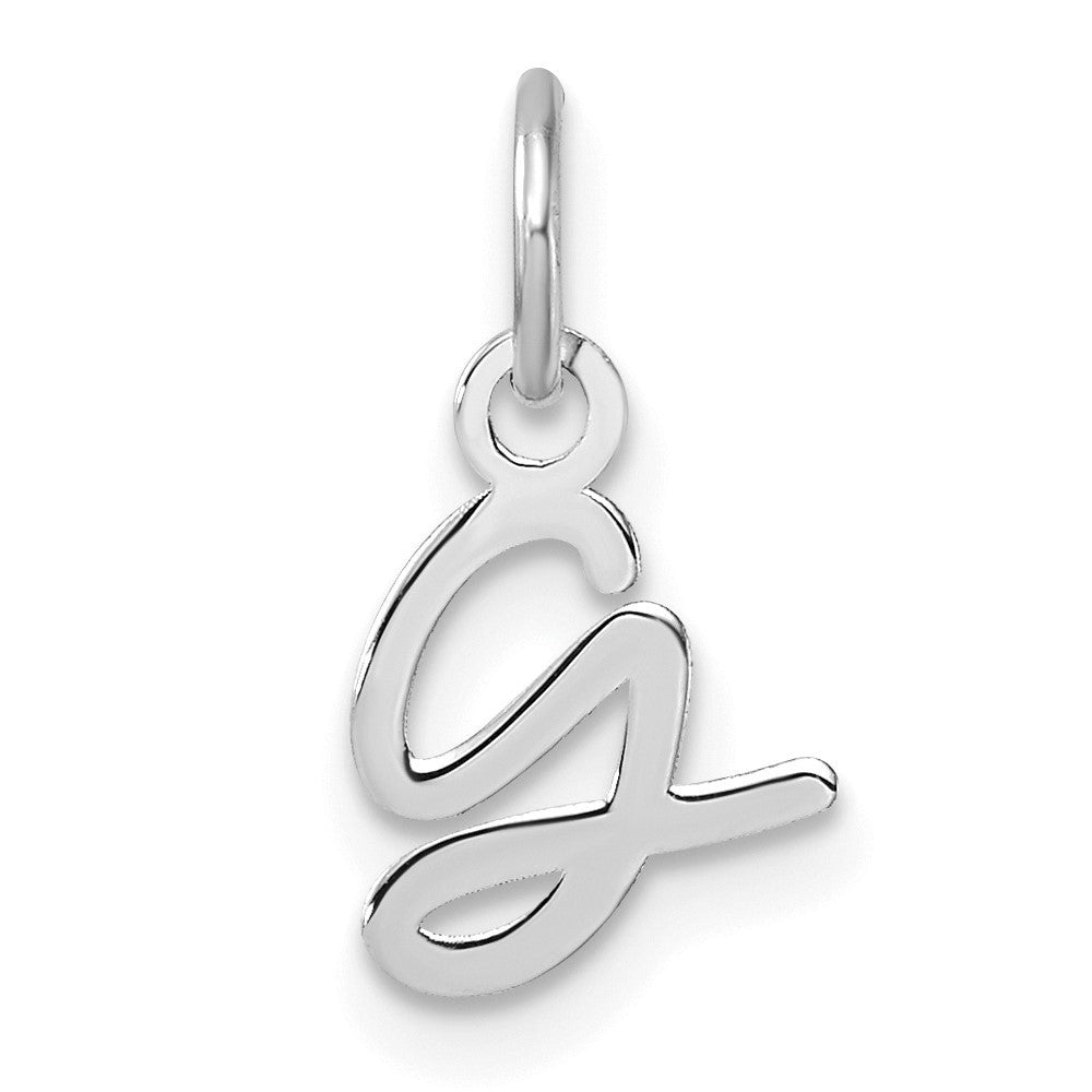14k White Gold Uppercase Letter G Initial Charm Pendant