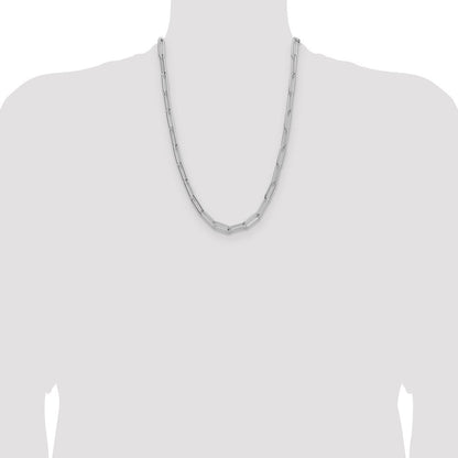 Sterling Silver Polished 6.5mm Paperclip Chain Necklace 24"