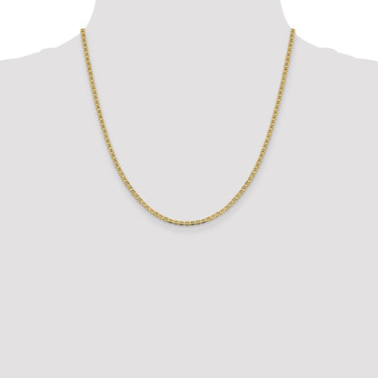 14k Yellow Gold 2.4mm Concave Anchor with Lobster Clasp Chain Necklace 20"