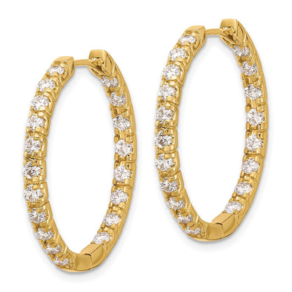 14k Yellow Gold AA Diamond Hinged Hoop Earrings