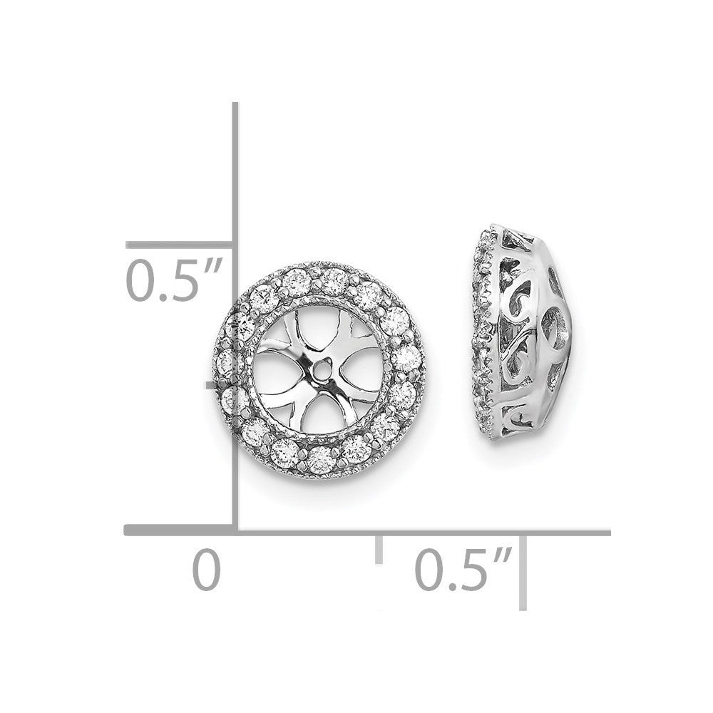 14k White Gold AA Diamond Earring Jacket