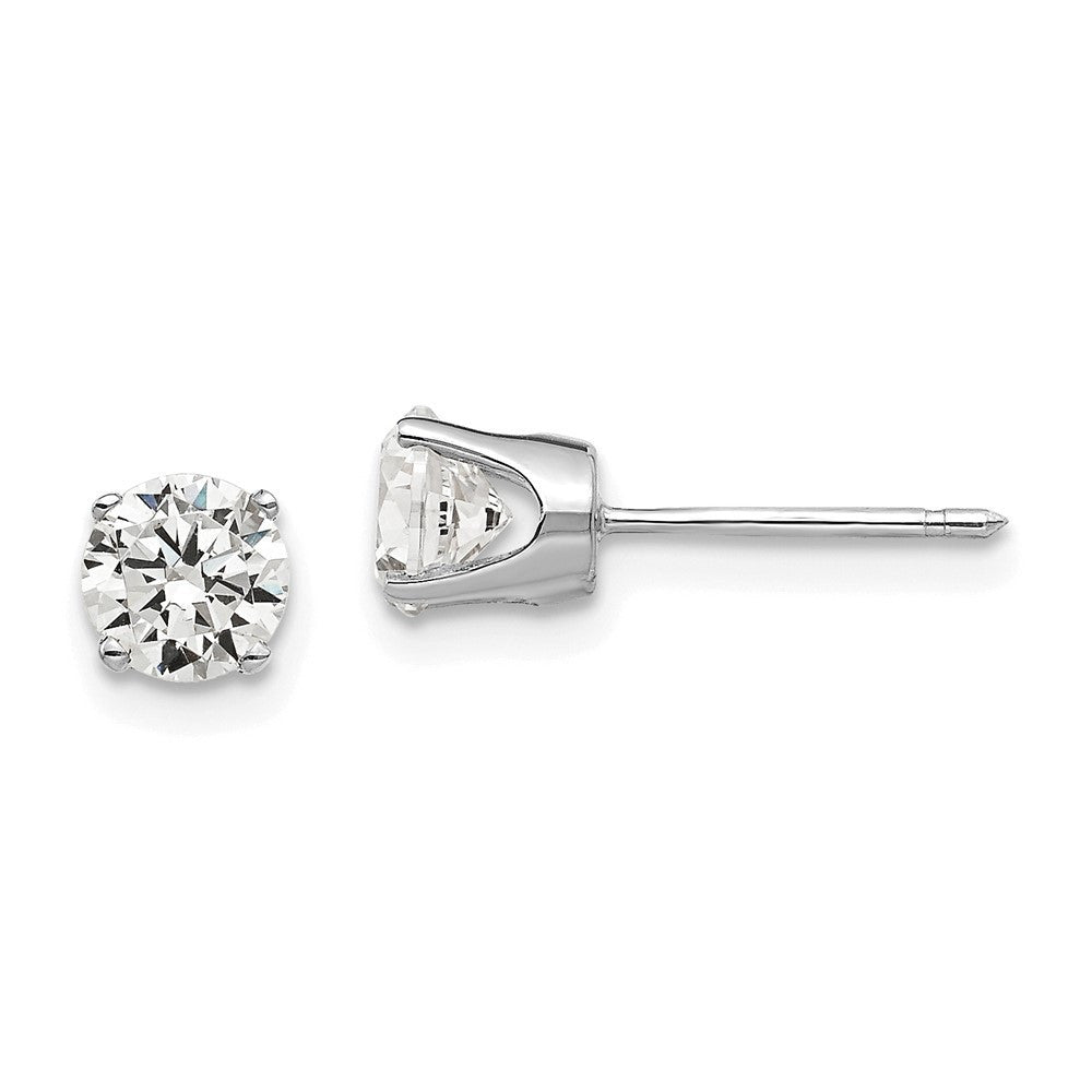 14k White Gold 5mm Cubic Zirconia stud earrings