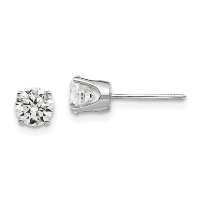 14k White Gold 5mm Cubic Zirconia stud earrings