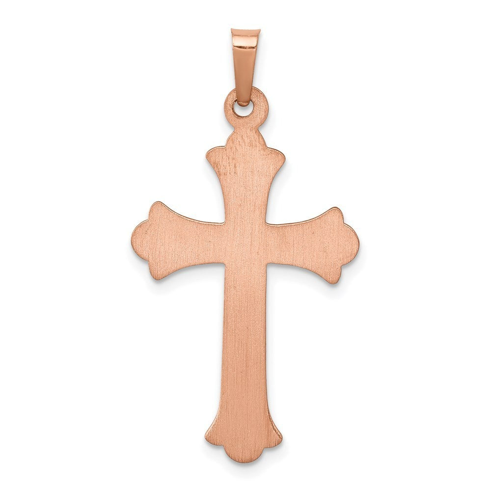 14K Rose Gold White Rhodium Cross Pendant