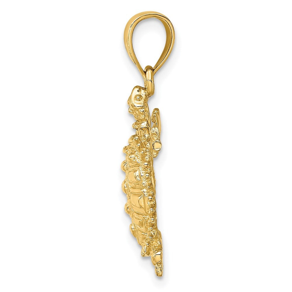14k Yellow Gold Land Turtle Charm Pendant