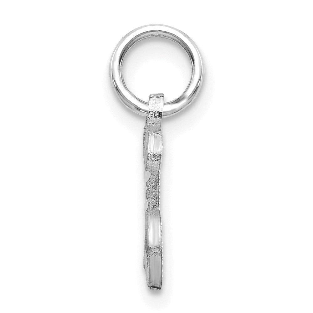 14k White Gold Diamond-cut Letter L Initial Charm Pendant