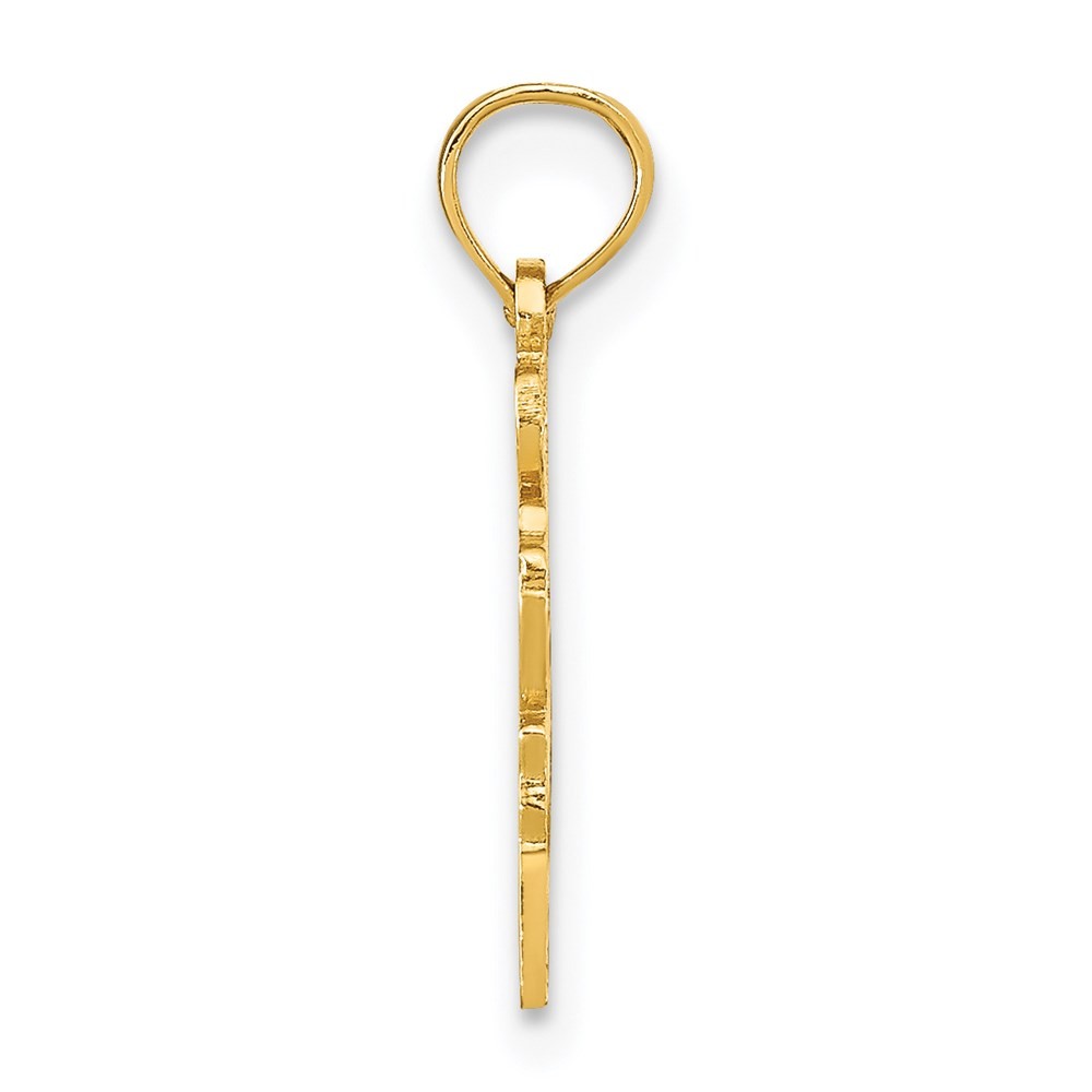 14k Yellow Gold Solid Oregon State Pendant